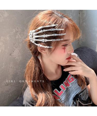 Halloween Skeleton Hand Hair Clips - Horror Bone Claw Hairpins for Women/Girls, Cosplay Costume Accessories - Buy Online on SooperMarket.com