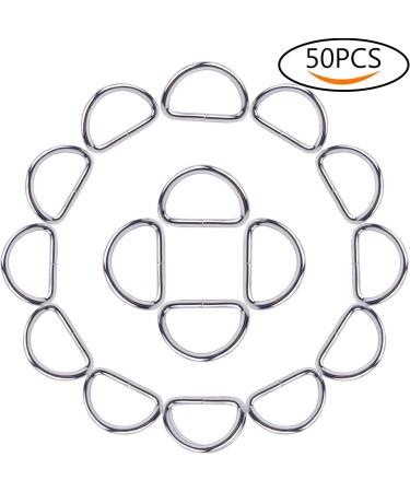BronaGrand 1 Inch Metal Nickel Plated D Ring - Pack of 50, Silver - Buy Online on SooperMarket.com