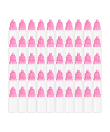 PATIKIL 50-Pack 10ml Dropper Bottles PE Squeeze Liquid Eye Dropper Dropper Bottles with PP Cap pink 10ml Rose
