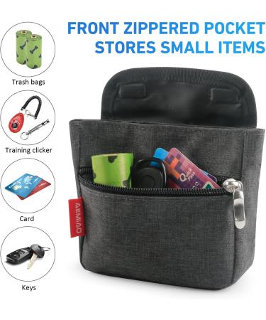 AEMIAO Dog Treat Pouch with Magnetic Closure - Hands-Free Small Puppy Training Bag - Adjustable Waistband & Bonus Carabiner - Grey - Buy Online on SooperMarket.com