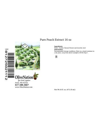 OliveNation Pure Peach Extract 16oz - Sugar Free, Natural Flavors, Non-GMO, Gluten Free, Kosher, Vegan - Buy Online on SooperMarket.com