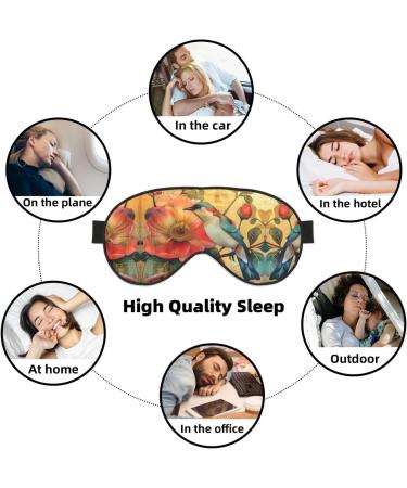 SSIMOO Flower and Bird Soft Sleep Eye Mask | Breathable Travel Eye Patch for Women | Perfect for Relaxation & Comfort - Buy Online on SooperMarket.com
