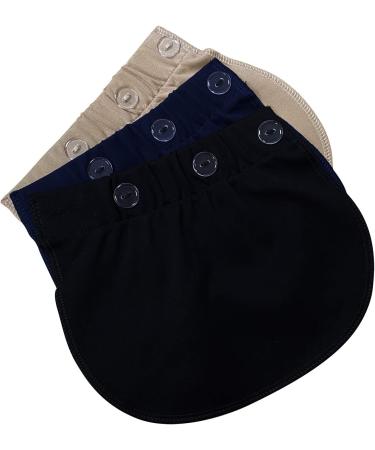 AYE Adjustable Waist Extenders for Women Pregnancy 3 Pieces - Black, Blue, Khaki - Buy Online on SooperMarket.com