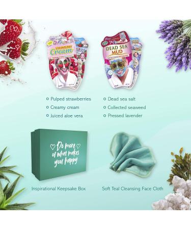 7th Heaven Beauty Box of Treats Gift Set | 8 Face Masks Inspirational Box & Cleansing Cloth - Perfect International Gift - Buy Online on SooperMarket.com