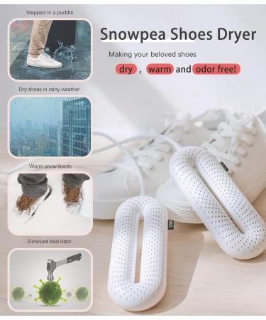Snowpea Electric Shoe Dryer & Warmer | Eliminate Odor & Dry Shoes | 3/6/9 Hours Timer | Auto Shut Off | Standard UK Plug | Regular-White - Buy Online on SooperMarket.com