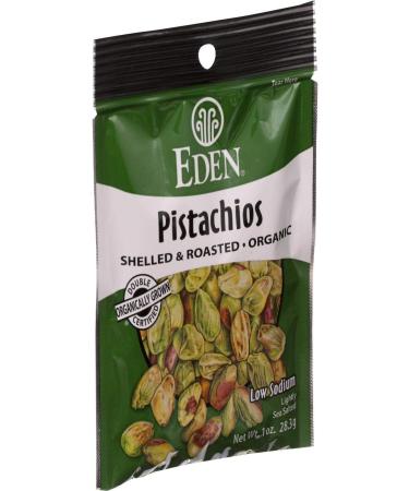 Eden Organic Shelled and Dry Roasted Pistachios, 1 Ounce  - 12 pack