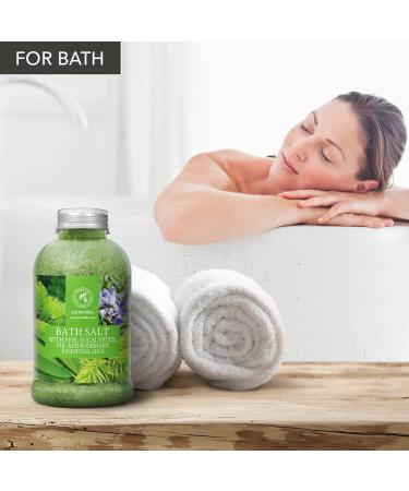 Bathing Salt 600g with Pine Eucalyptus Fir & Rosemary Oils - Sea Salt Bath for Relaxation Wellness & Aromatherapy - Enhance Sleep & Beauty - Buy Online on SooperMarket.com