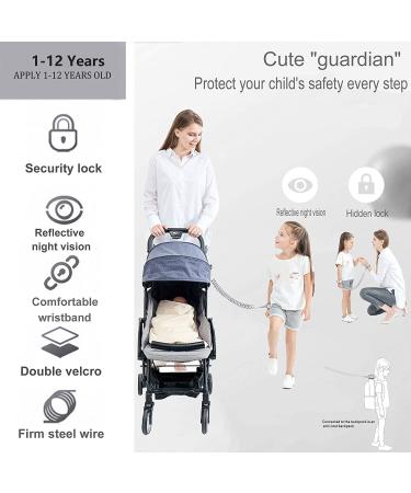 Child Safety Harness with Anti-Lost Wrist Link - Reflective Toddler Walking Leash (6.5ft) - Secure Lock Design - Cool Black - for Boys and Girls - Buy Online on SooperMarket.com