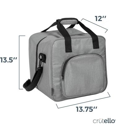 Crutello Universal Sewing Machine Case - Serger Carrying Bag with Storage Pockets - 13.75 x 12 x 13.5 Gray - Buy Online on SooperMarket.com