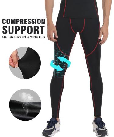 Milin Naco Men's Compression Pants 3-Pack - Black Athletic Sports Leggings - Buy Online on SooperMarket.com