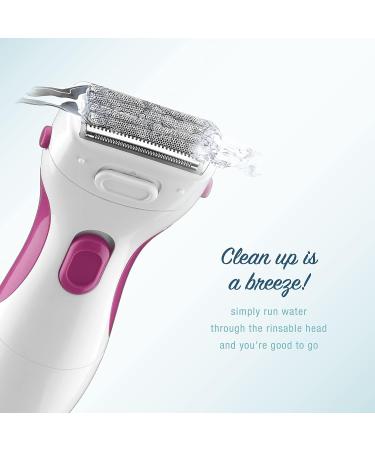 Conair Cordless Electric Dual Foil Shaver & Trimmer for Women - Body and Facial Hair Removal for Face, Ear/Nose, Eyebrows, Legs, and Bikini Lines - White/Pink - Buy Online on SooperMarket.com