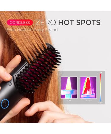 TYMO Cordless Hair Straightener Brush - Eco Portable Travel Mini Hot Comb for Women Anti-Scald Ceramic Coating Lightweight for Touch-ups - Shop Now - Buy Online on SooperMarket.com