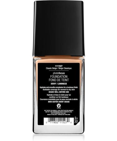 Wet 'n' Wild Photo Focus Dewy Weightless Foundation - Buildable Coverage for Normal to Dry Skin - Vegan - Classic Beige - Buy Online on SooperMarket.com