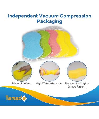 Temede Large Car Wash Sponge Kit - 5 Pack All Purpose Foam Scrubbers for Cleaning Dishes, Tile, Bike, Boat - Easy Grip Sponge for Kitchen, Bathroom & Household - Buy Online on SooperMarket.com