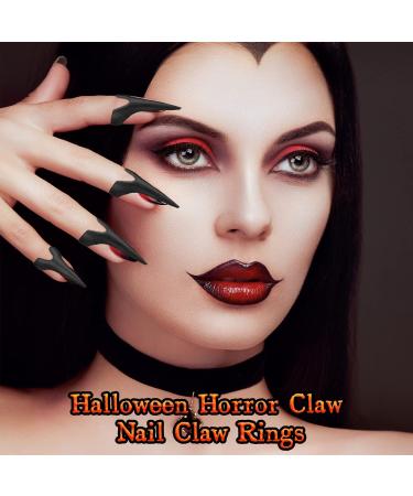 10 Pieces Retro Metal Finger Claws Rings Set - Gothic Punk Nail Armor for Cosplay & Parties (Black - Buy Online on SooperMarket.com