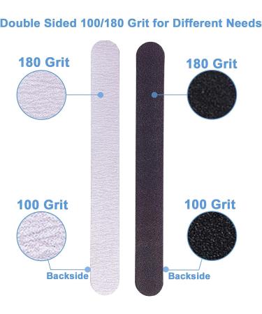 8 Pc Nail File and Buffer Set - 100/180 Grit for Acrylic Nails, Fingernail Buffing Blocks - Professional Manicure Kit Supplies - Buy Online on SooperMarket.com