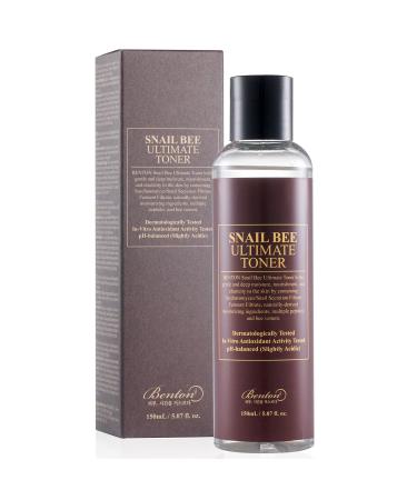 BENTON Snail Bee Ultimate Toner - Anti Aging Toner with Snail Secretion Filtrate - Hydrating & Nourishing Booster to Improve Elasticity and Minimize Wrinkles - Fragrance-Free  5.07 fl.oz.