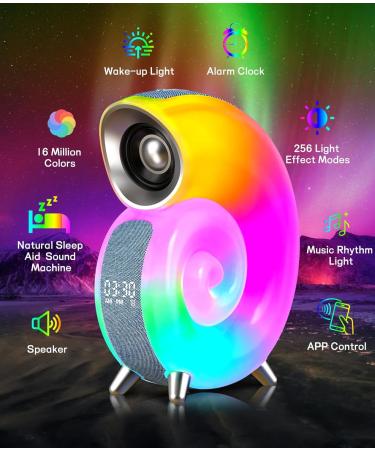 Bestyijo Daylight Alarm Clock | Sunrise Sunset Simulation Bluetooth Audio 8 White Noise Options & 4 Alarms - Perfect Bedside Lamp for Relaxed Mornings - Buy Online on SooperMarket.com