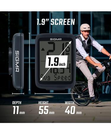 Sigma Sport BC 8.0 Bicycle Computer - Waterproof Speedometer with 8 Functions | Cable Speed Meter & Kilometer Meter for Bikes - Buy Online on SooperMarket.com
