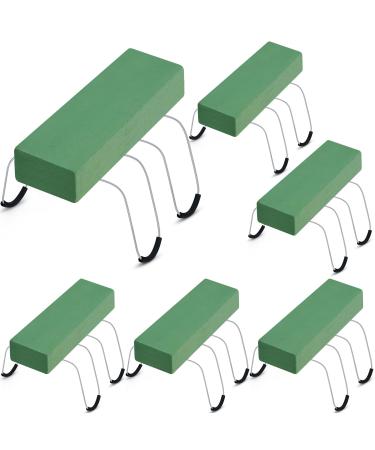 6 Pack Headstone Flower Saddle 12 Inch Grave Saddles for Cemetery Headstones for Graves Wire Rustproof Galvanized Tombstone Saddle with Floral Foam for Grave Headstone Cemetery Floral Decorations