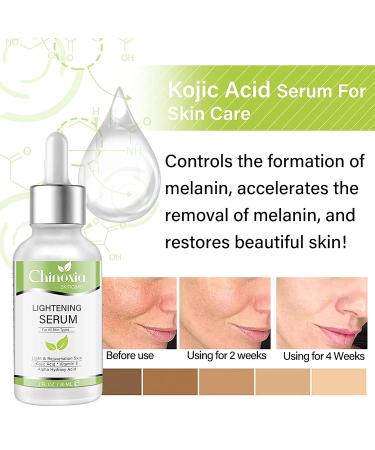 Skin Brightening Serum with Kojic Acid - Dark Spot Corrector for Face & Body - Fade Hyperpigmentation & Melasma - 1 oz (Pack of 2) - Buy Online on SooperMarket.com