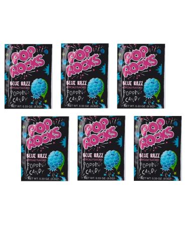 Pop Rocks Popping Fizzing Crackling Candy 6pk (Blue Razz 6 Pack) Blue Razz 9.5 g (Pack of 6)