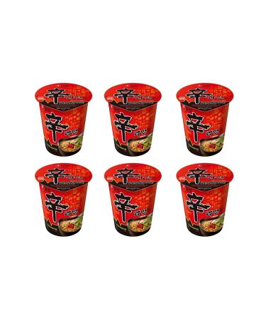 CNMART Nong Shim Shin Cup Instant Noodle Soup Halal 68g (Pack of 6)