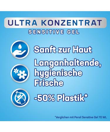 Persil Ultra Concentrate Sensitive Gel - 130 Wash Loads Liquid Detergent for Allergy Sufferers & Babies | Eco-Friendly Stain Remover Dermatologically Tested - Buy Online on SooperMarket.com