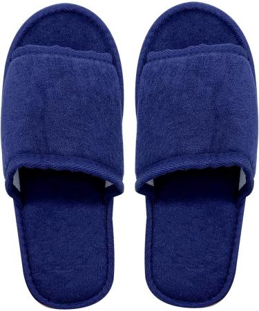 Jomix Unisex Washable Terry Slippers - 2 Pair Set for Guests | Travel Hotel Bathing Shoes in Blue EU Size 42/43 - Buy Online on SooperMarket.com