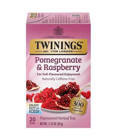 Twinings Herbal Tea Pomegranate & Raspberry Caffeine Free 20 Tea Bags 1.41 oz (40 g)