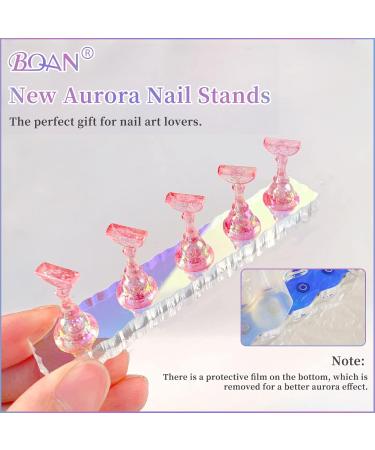 2 Set Nail Stand for Press-On Nails Display - Aurora Acrylic Exercise Hand for Nail Design & Magnetic Tips - Buy Online on SooperMarket.com