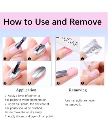 18 ml Metal Nail Polish Mirror Effect - Mirror Nail Polish Chrome Nail Polish - Mirror Effect High Gloss Gel Manicure Nail Polish - Durable Not Removable (Champagne Silver 12) - Buy Online on SooperMarket.com