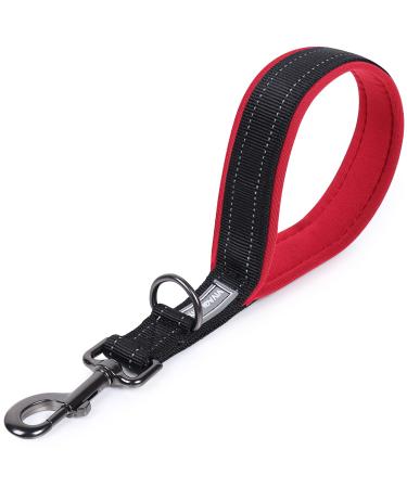 Vivaglory dog leash short short traffic leash for dogs short training lines for medium -sized and large dogs (32cm black/red) 32 cm black/red