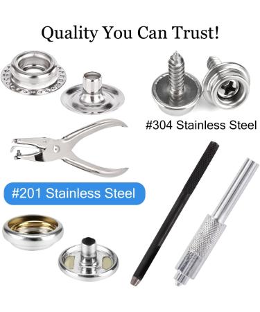 CENOZ Marine Grade Stainless Steel Snap Kit - 314PCS | Boat Cover & Furniture Snaps with Setting Tool - Silver - Buy Online on SooperMarket.com