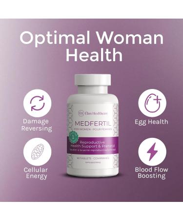 MedFertil for Women Fertility and Prenatal Vitamins with Iron Myo Inositol Folic Acid Iodine Biotin and B Vitamins 90 Tablets - Elan Healthcare 90 count (Pack of 1) - Buy Online on SooperMarket.com