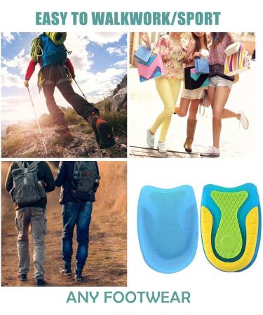 Comfortable Orthopedic Insoles for Pain Reduction | U-Shaped Heel Cushion Inserts for Women & Men | Heel Spur Support | Professional Shoe Inserts in Blue - Buy Online on SooperMarket.com