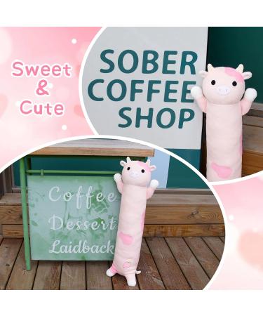 Desdfcer Long Cow Pillow - 47cm Cute Strawberry Stuffed Plushie for Kids Gifts - Home Car Decoration - Pink - Buy Online on SooperMarket.com