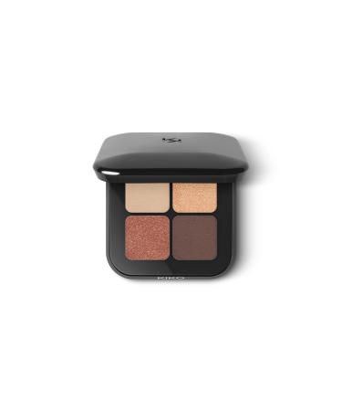 Kiko Milano Bright Quartet Eyeshadow Palette 03 |Palette with 4 baked eyeshadow for dry and wet application Burgundy Variations 1 piece (1 Pack)