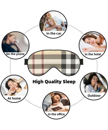 SSIMOO Gray Plaid Sleep Eye Mask for Women | Breathable Travel Eye Patch | Perfect Relaxation Accessory - Buy Online on SooperMarket.com