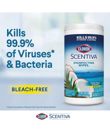 Clorox Scentiva Cleaning Wipes | Pacific Breeze & Coconut Scent | 75 Count - Buy Online on SooperMarket.com