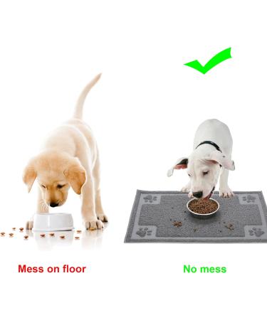 Suhaco Non-Slip Waterproof Pet Feeding Mat 60 x 40 cm (L) Grey - Easy to Clean, Prevents Food Spills and Water Messes - Buy Online on SooperMarket.com