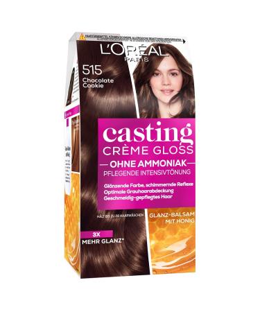 L'Or al Paris Coloration without ammonia and without silicones nourishing intensive tinting with gloss reflex balm casting cr me gloss hair color No. 515 chocolate cookie (brown) 1 piece No. 515-Chocolate cookie 1 piece (1 Pack)