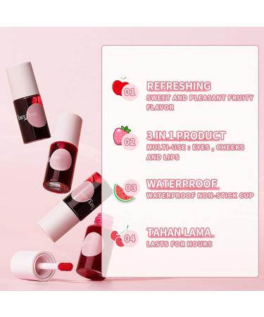 2 Pack Lip Tint Stain Set - Apple & Watermelon | Multi-use Lip & Cheek Tint | High Pigment & Long-Lasting Makeup - Buy Online on SooperMarket.com