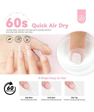 SAVILAND Clear Dip Powder Nail Kit - 60g Starter Set for French Manicure | Professional Dipping Powder & Liquid | International Shipping - Buy Online on SooperMarket.com