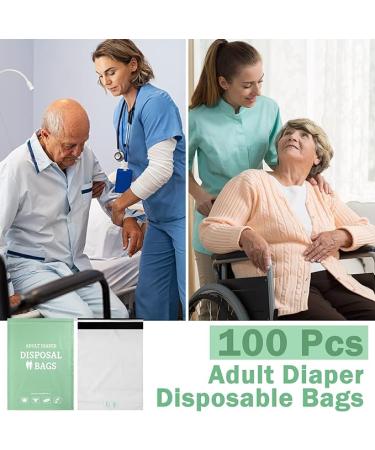PerKoop 100 Pcs Extra Thick Large Adult Diaper Disposable Bags Odor Tight Sealing Disposal Bags Tear Resistance Sanitary Bag for Feminine Products Prevents Leakage Incontinence Unscented Diaper Sacks - Buy Online on SooperMarket.com