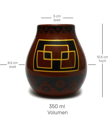 Mate Green Calabasse for Yerba Mate Brown Black Yellow 350 ml - Buy Online on SooperMarket.com