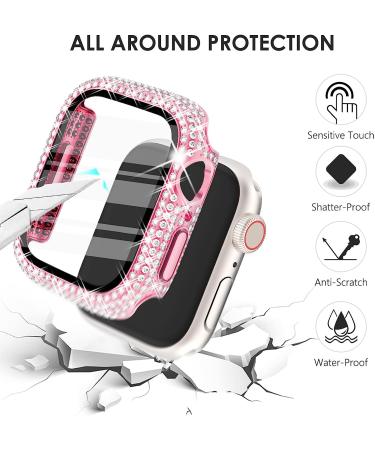 CHANCHY 4-Pack Compatible with Apple Watch Case 44mm Protective Bumper with Screen Protector  200 Crystal Diamond Bling Cases Cover for Apple Watch SE Series 6 5 4  Rose Gold/Pink/Rainbow/Clear  44mm Rose Gold/Pink/Iridescent/Clear 44mm - Buy Online on SooperMarket.com