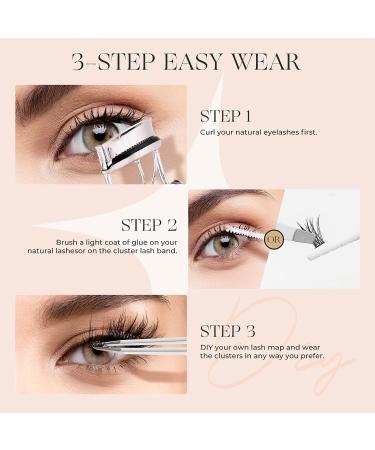 LASHVIEW Cluster Lashes 8-16mm DIY Eyelash Extensions for Self-application at Home - CDD09 3D Rapid Soft Lightweight Individual Lashes - Buy Online on SooperMarket.com