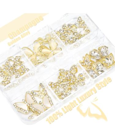 24 Pcs Gold Butterfly Nail Charms - Luxury 3D Alloy Nail Gems for DIY Nail Art Decoration | qiipii Nail Supplies - Buy Online on SooperMarket.com