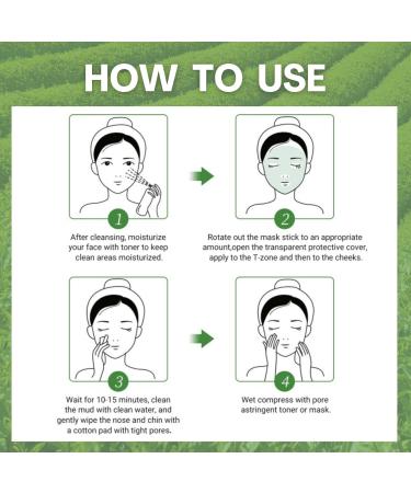 Green Tea Mask Stick Green Mask Stick Green Tea Deep Cleanse Mask Stick Clay Mask Purifying Oil Control Clean Solid Mask Face Moisturizing Acne Deep Pore Cleansing for All Skin Types - Buy Online on SooperMarket.com